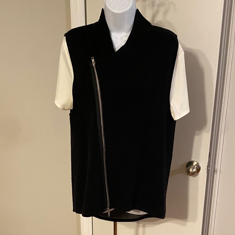 Kokun Asymmetrical Cashmere Blend Zip Vest